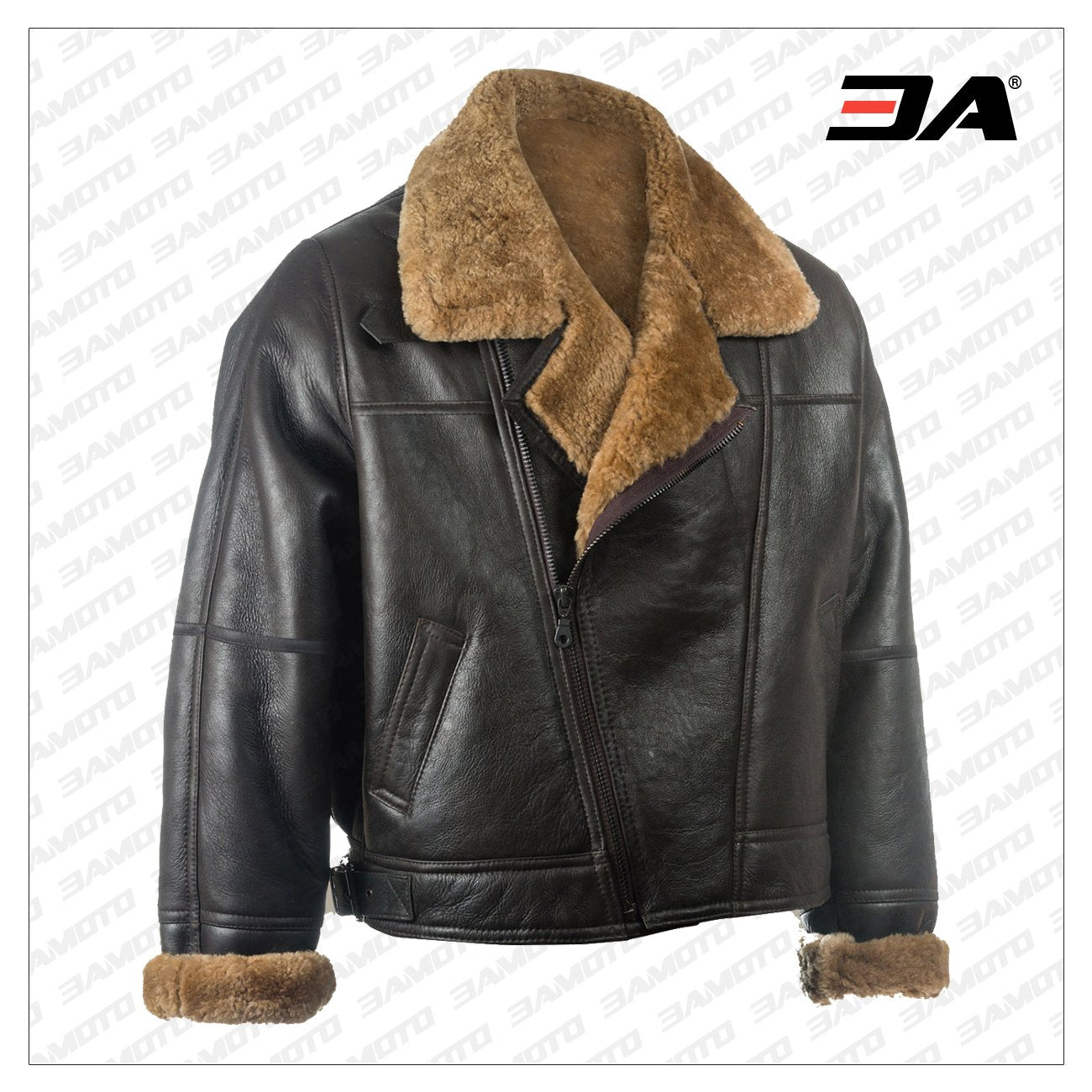 Men Black B3 Sheepskin Jacket - Custom Shearling Jacket