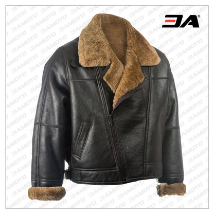 men black shearling leather jacket