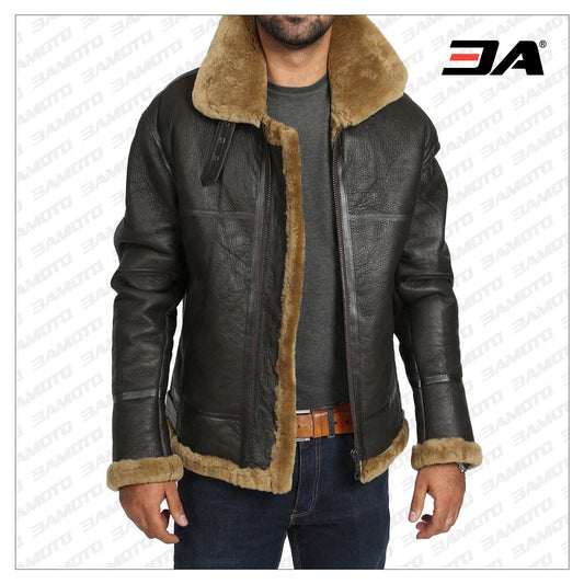 men brown b3 leather jacket - Fashion Leather Jackets USA - 3AMOTO