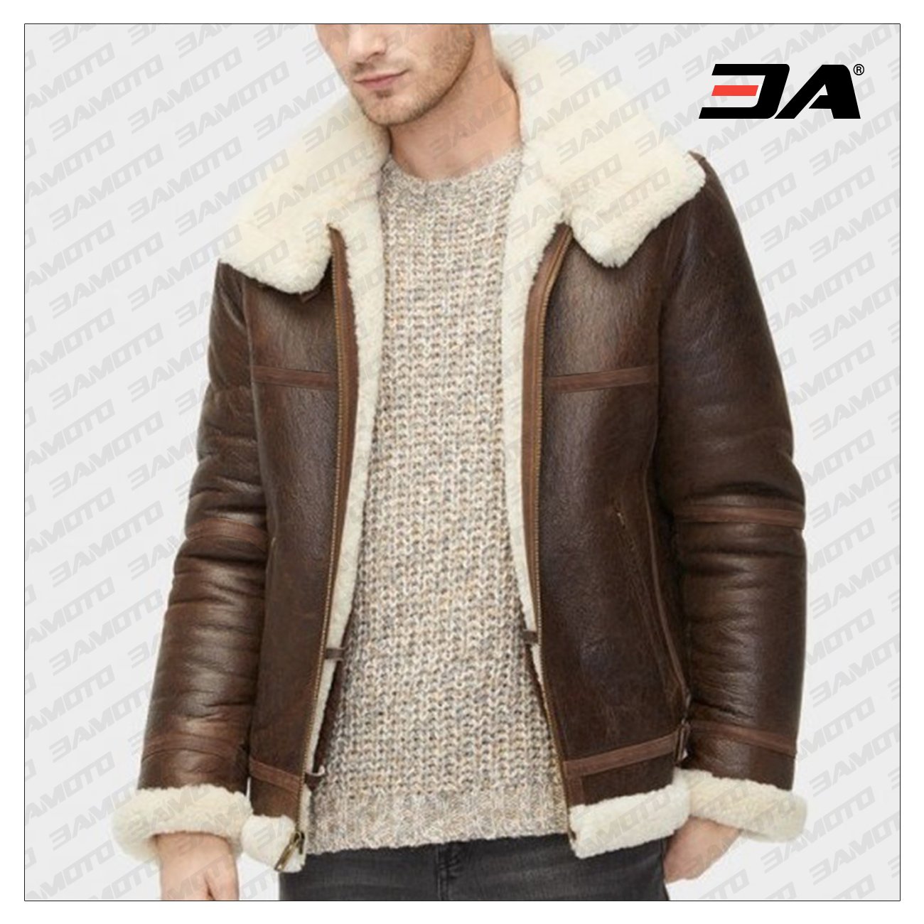 men brown b3 shearling jacket