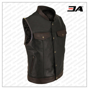 Men Two Tone Leather Vest