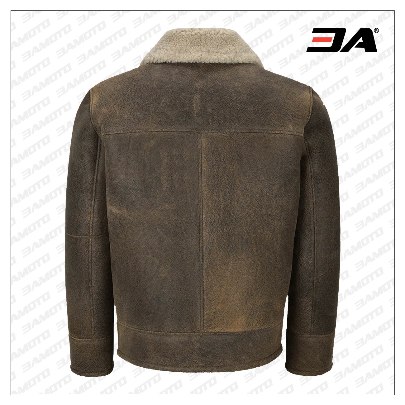 men brown shearling leather jacket