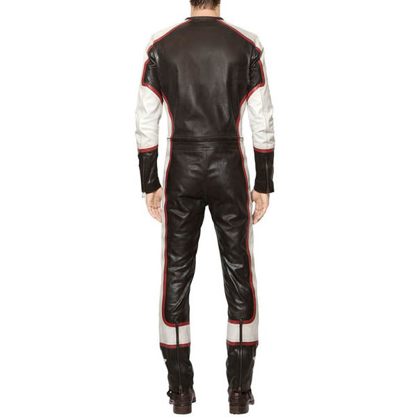 Men Leather Racing Jumpsuit