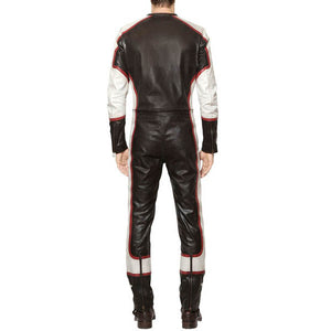 Men Leather Racing Jumpsuit