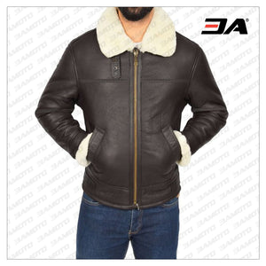 men sheepskin leather jacket
