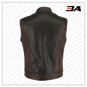 Men Two Tone Leather Vest