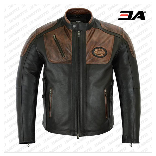 Men’s HD Triple Vent System Trostel Leather Jacket - Fashion Leather Jackets USA - 3AMOTO