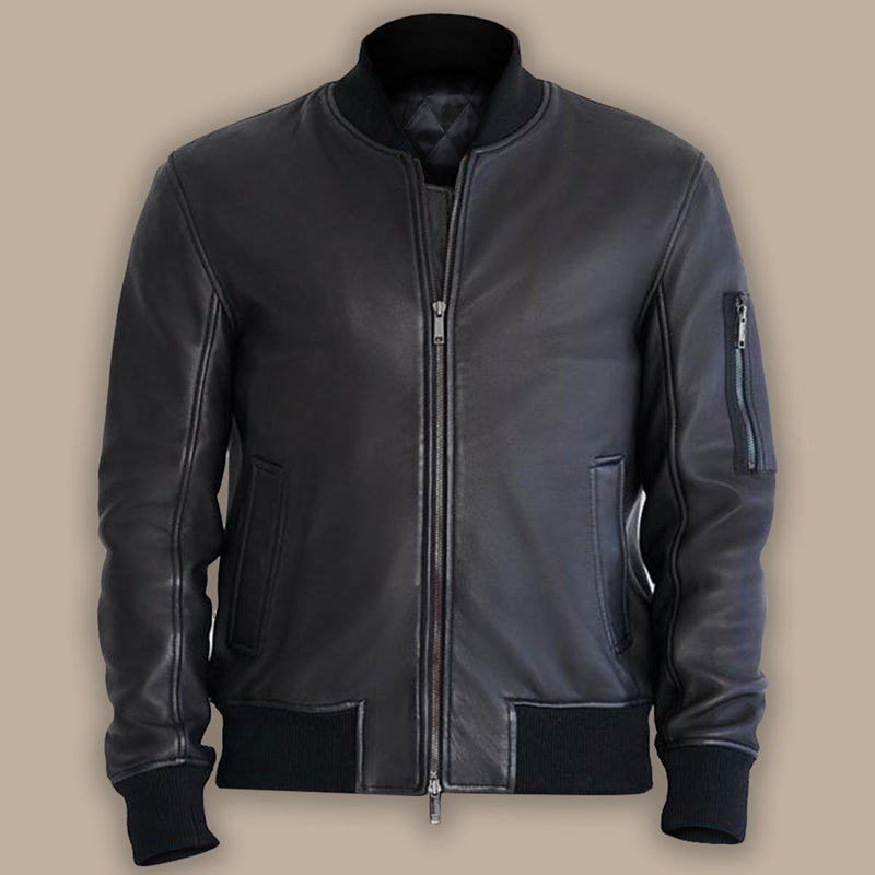 mens black bomber jacket