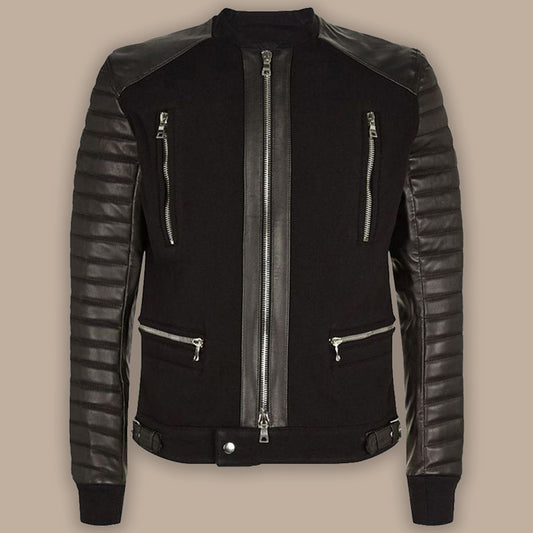 mens black bomber jacket - Fashion Leather Jackets USA - 3AMOTO