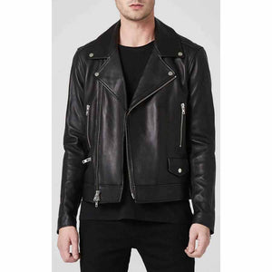 Mens Black Fashion Leather Biker Jacket