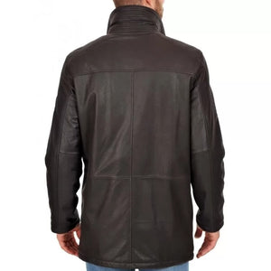 mens black leather sport coat