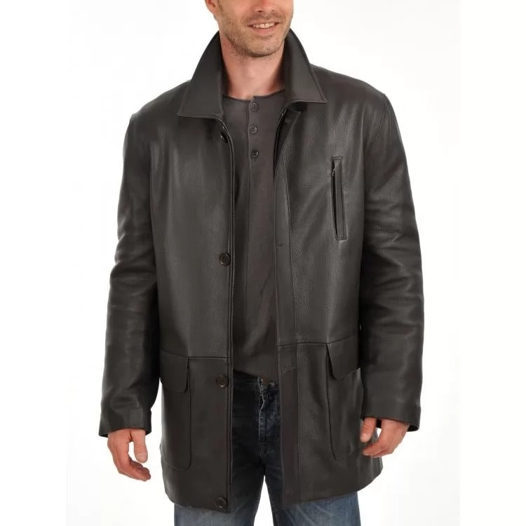 Premium Quality Soft Lambskin Blue Leather Jacket for Mens 