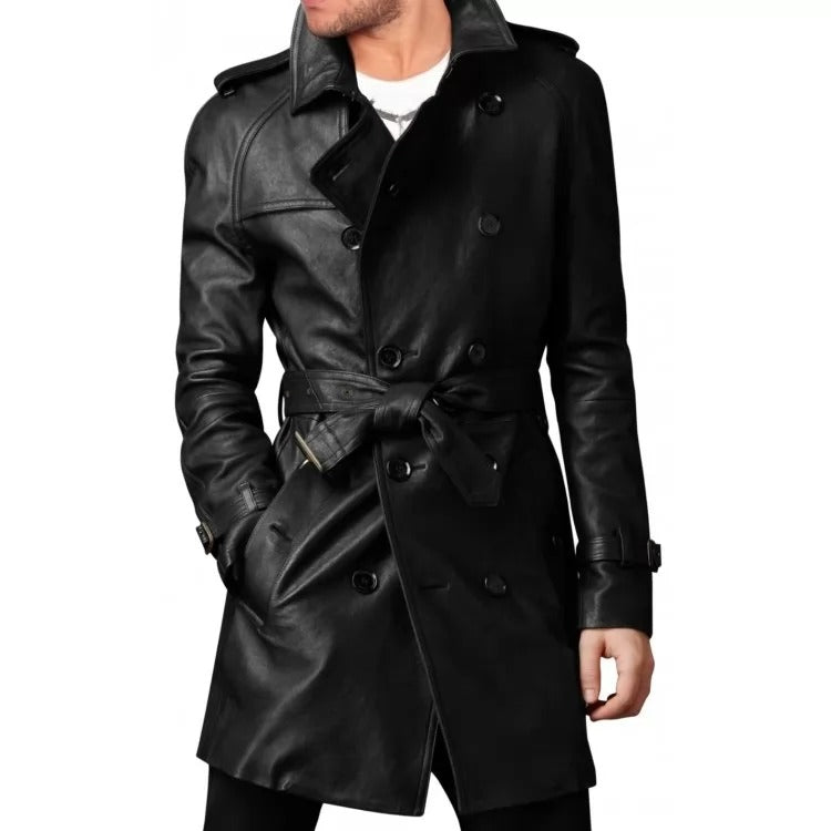 Zendaya Burgundy Double Breasted Leather Trench Coat / Long Coat Celebrity  Edition - Etsy