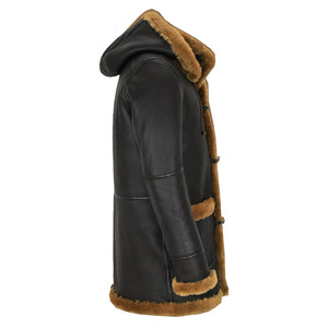 mens black winter coat with hood