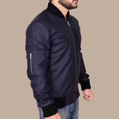 mens blue varsity jacket