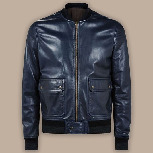 mens bomber leather jacket - Fashion Leather Jackets USA - 3AMOTO