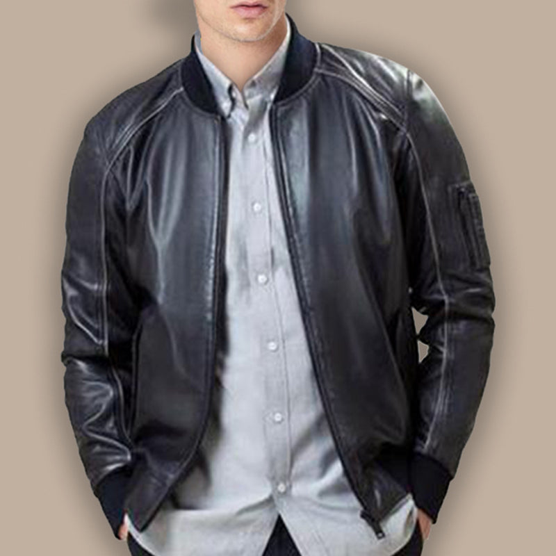 mens bomber leather jacket