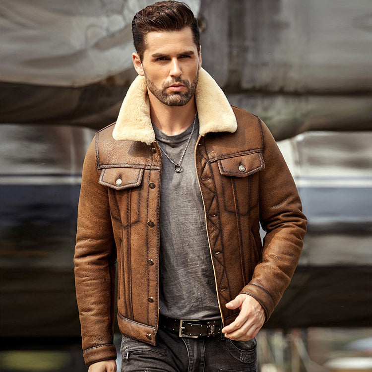 mens brown  flight aviator jacket