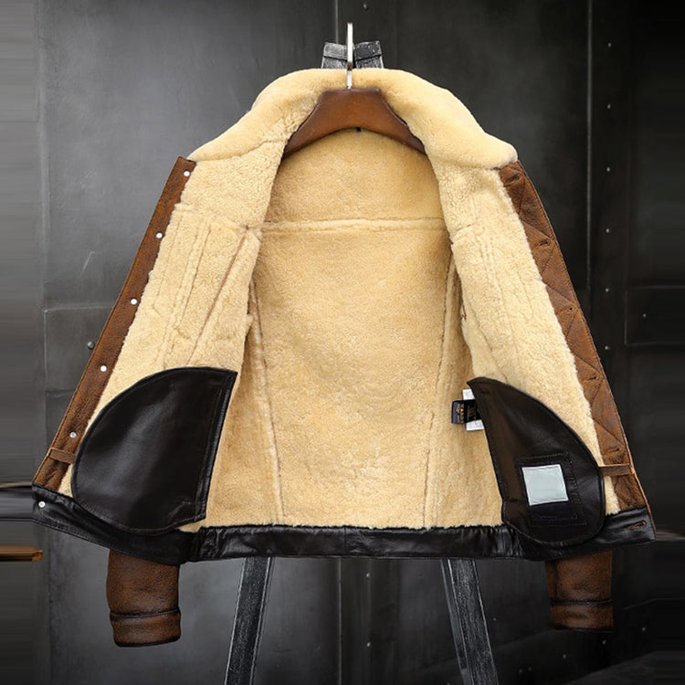 mens brown b3 shearling jacket