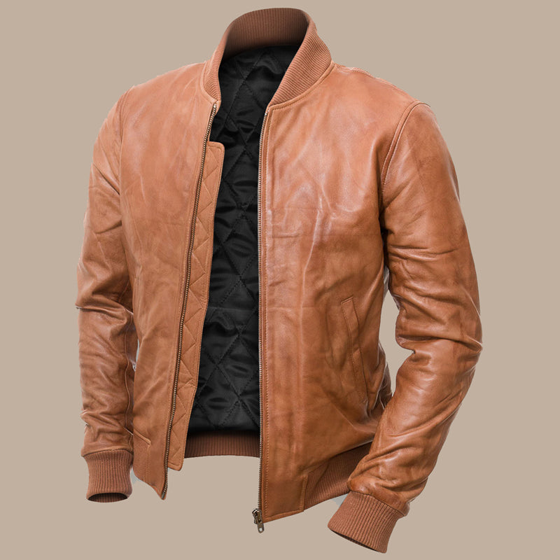 mens brown bomber jacket