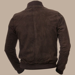 mens brown bomber leather jacket