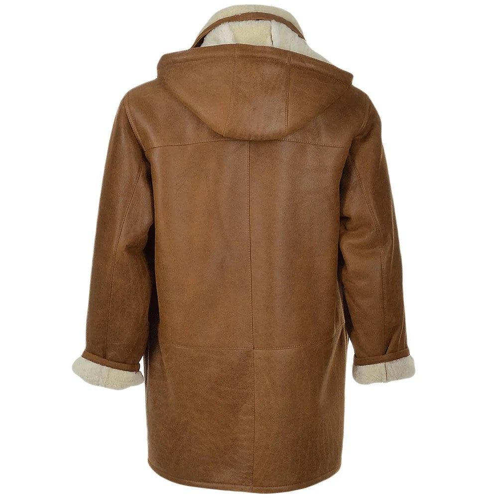 mens brown sheepskin leather jacket