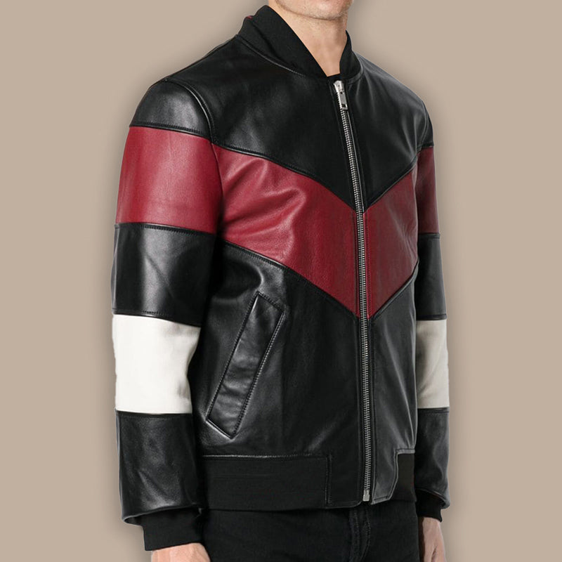 mens chevron bomber jacket