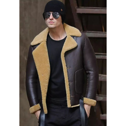 mens dark brown aviator jacket