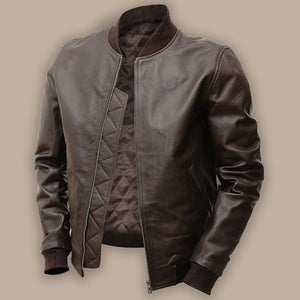 mens dark brown bomber jacket
