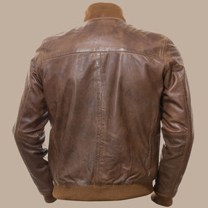 mens dark brown bomber jacket