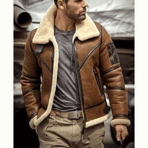 mens flight bomber aviator leather jacket