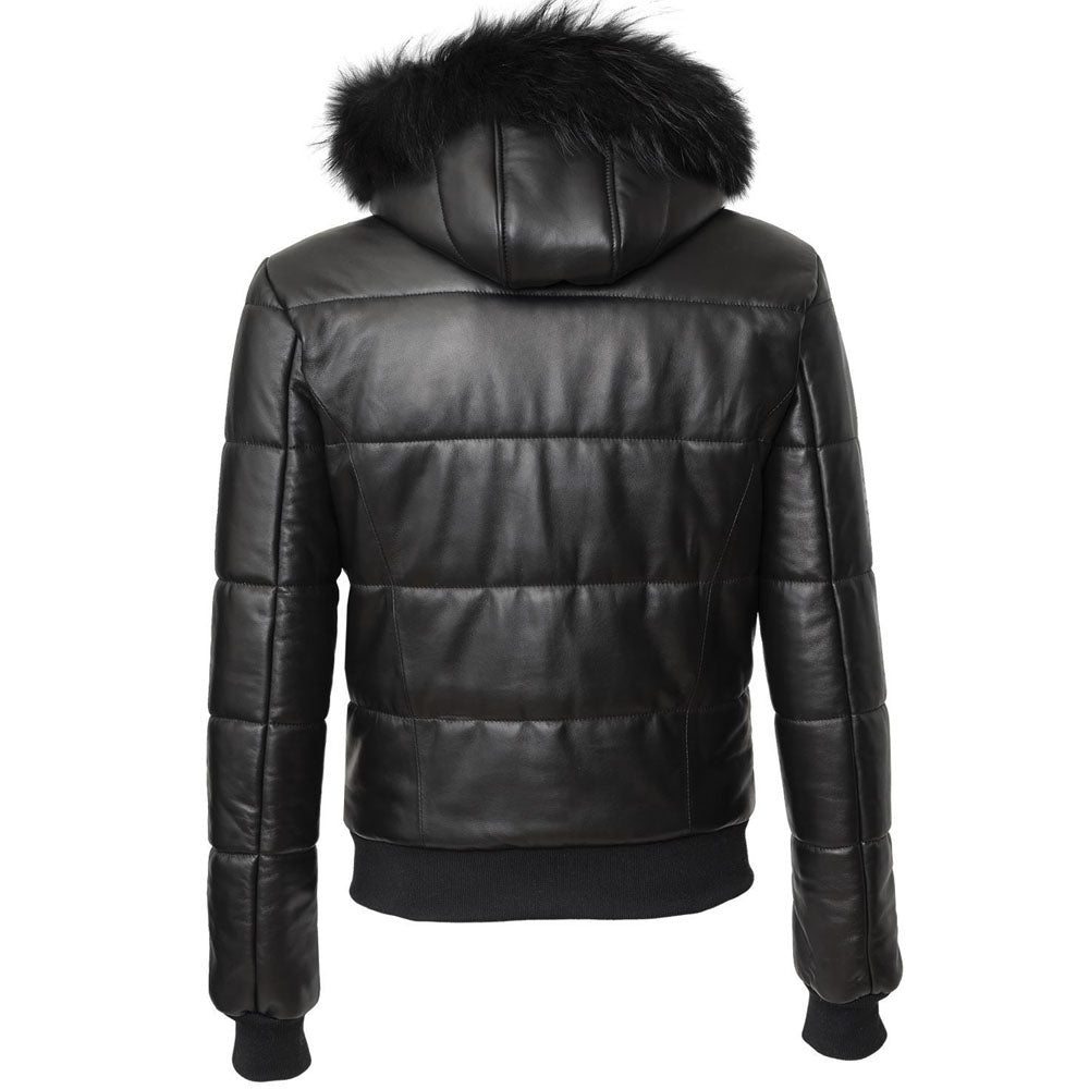 Genuine clearance leather puffer