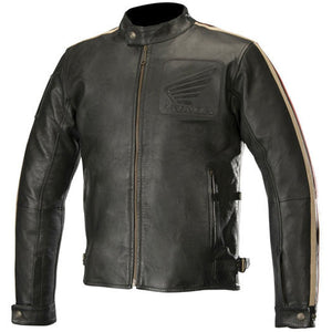 mens honda retro vintage leather biker jacket