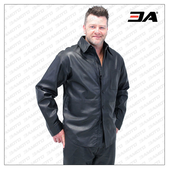 Mens Leather Dress Shirt