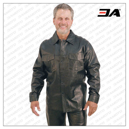 Mens Lambskin Leather Shirt