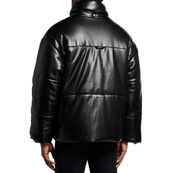 Mens Oversized Leather Puffer Jacket