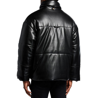 Mens Oversized Leather Puffer Jacket