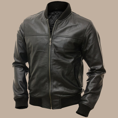 mens pitch black bomber jacket