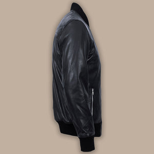 mens pitch black bomber jacket