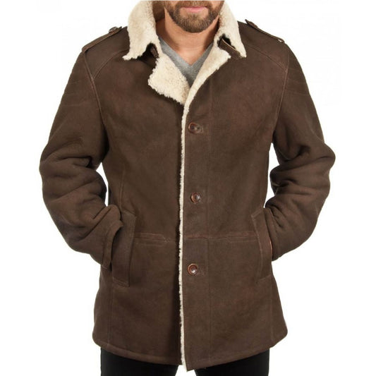 mens sheepskin shearling coat - Fashion Leather Jackets USA - 3AMOTO