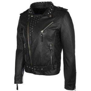 mens studded collar leather jacket