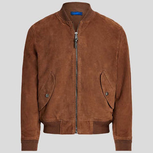 mens tan brown suede leather jacket