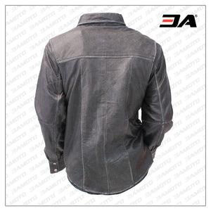 Gray Leather Shirt for sale