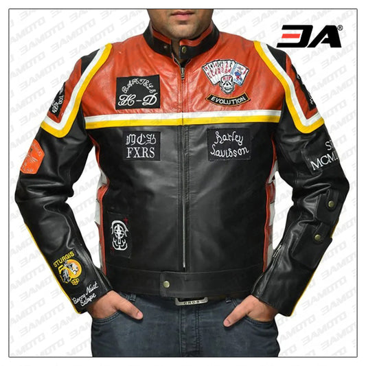 Mickey Rourke Harley Davidson Marlboro Men Jacket - Fashion Leather Jackets USA - 3AMOTO