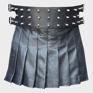 Mini Studded Leather Kilt
