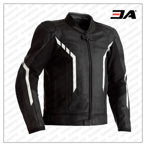 Motorcycle black And White Leather jacket