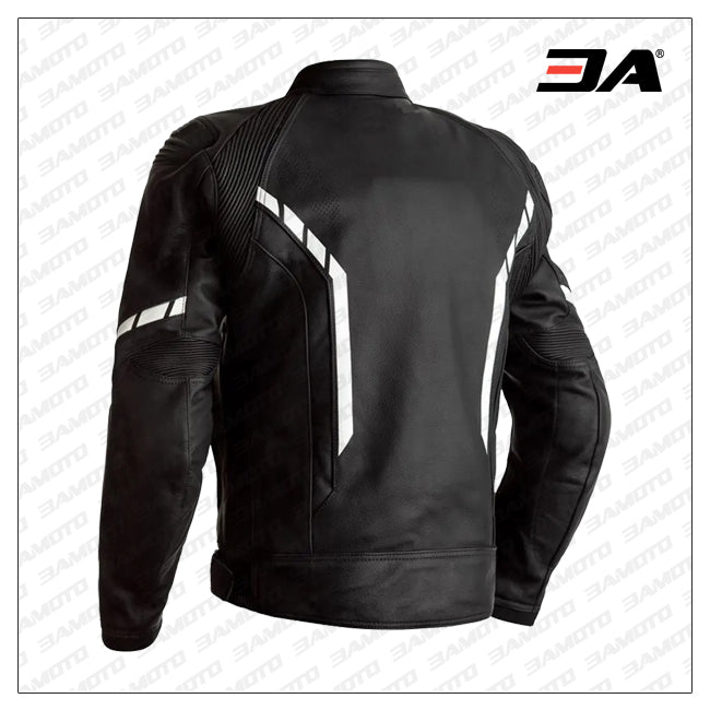 Motorcycle black And White Leather jacket