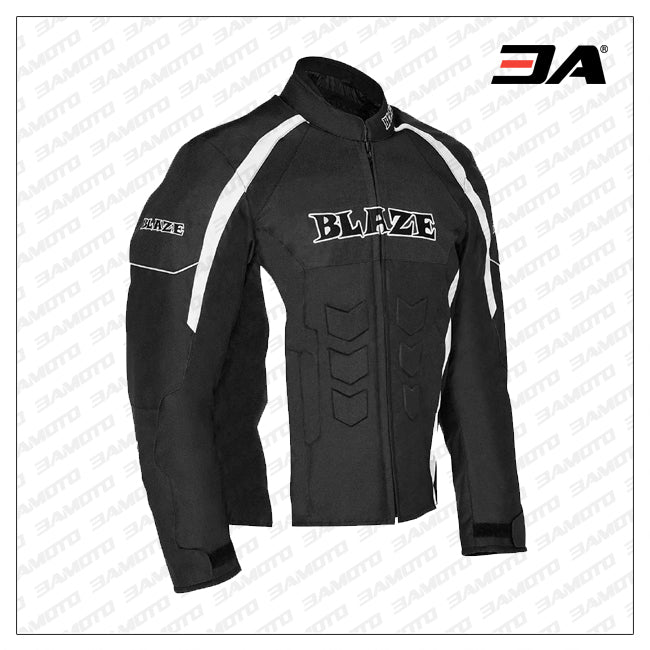 Motorcycle Black And White padded Motorcycle Jacket