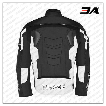 Motorcycle Black And White padded Motorcycle Jacket