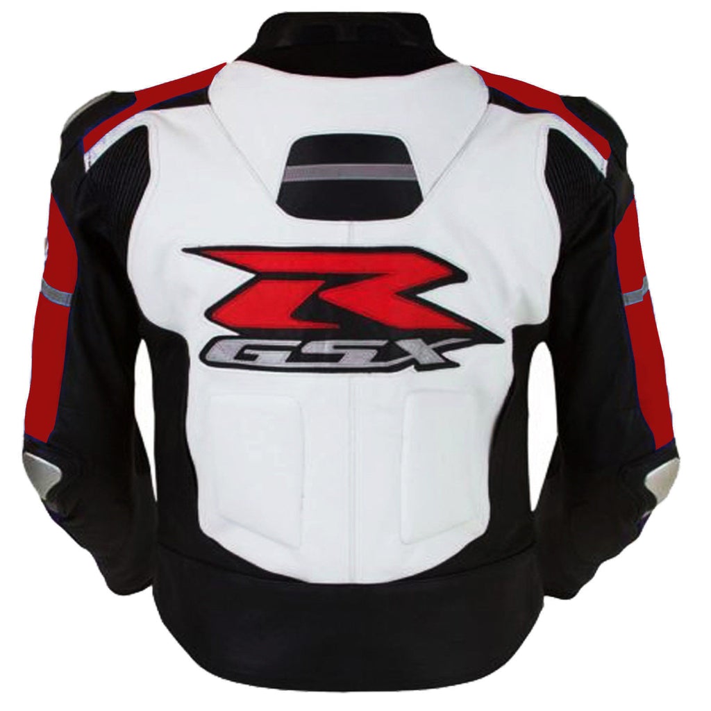 SUZUKI GSXR Motorcycle Leather Racing Red Jacket